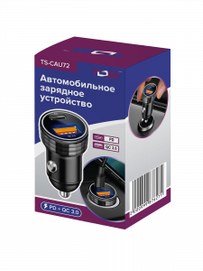TDS TS-CAU72 ЗУ авто USB (QC3.0 + PD20W,3000mA)